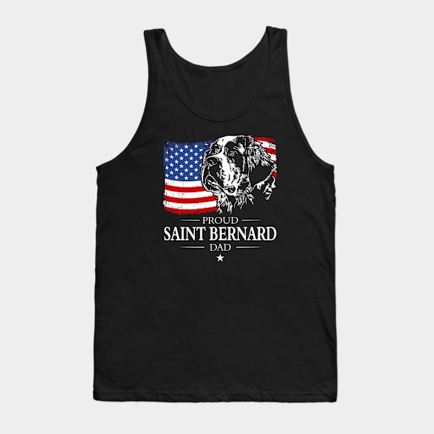 Proud Saint Bernard Dog Dad American Flag patriotic dog Tank Top by wilsigns